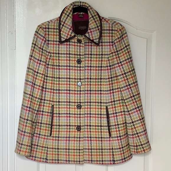 Coach Tattersall Hampton Tweed Wool Coat. Size S. EUC - Picture 2 of 14
